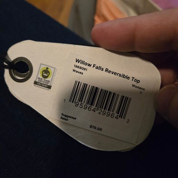 prAna Willow Falls Reversible Bikini Top Orange Green Size L - Picture 6 of 6